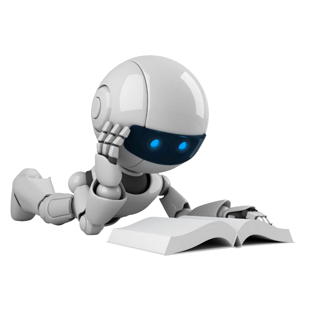 Swan Computing robot reading a book